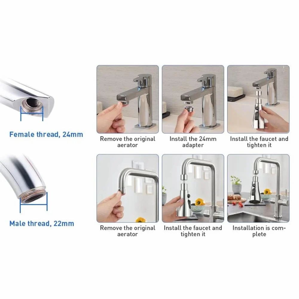 360° Rotating Faucet Head