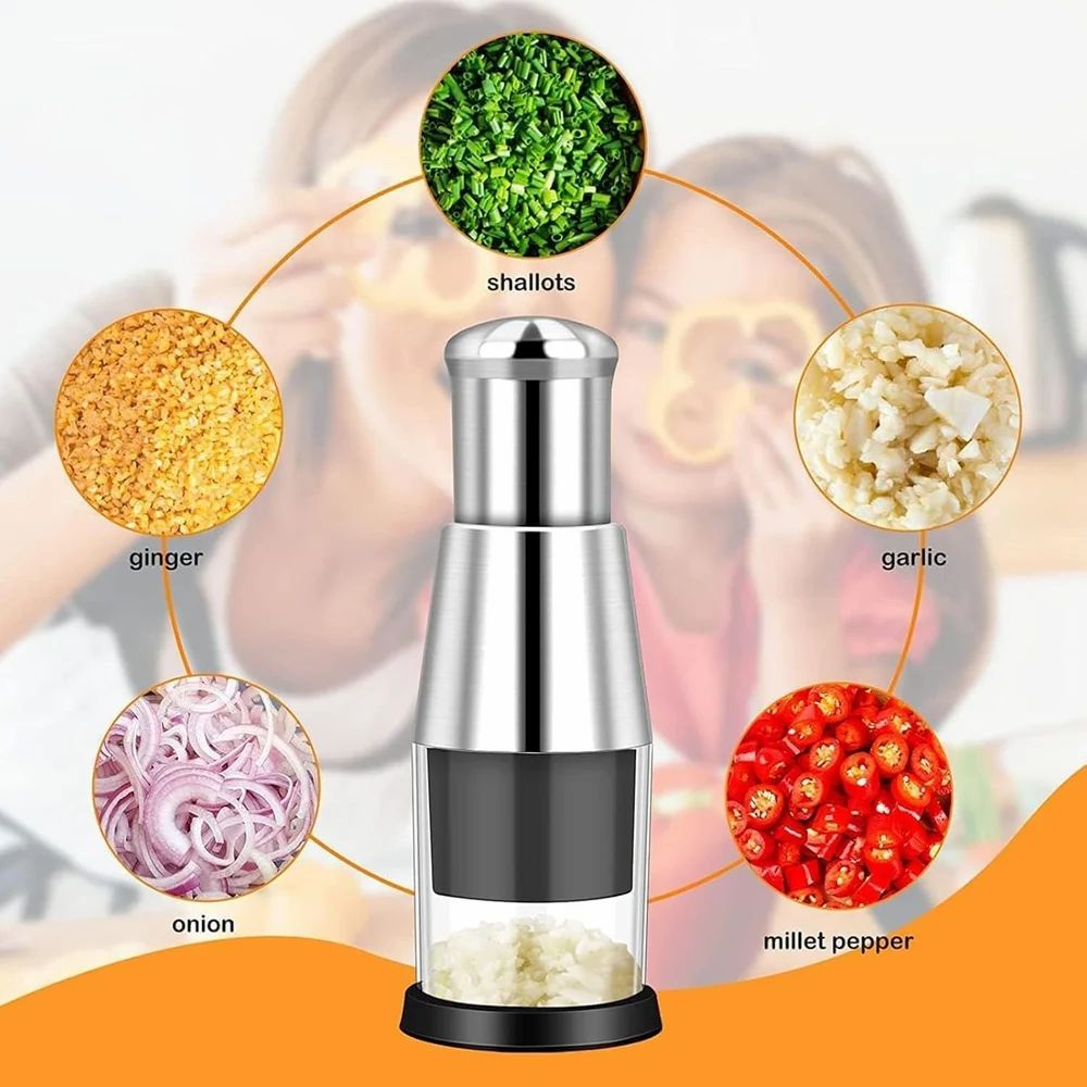Effortless Hand Press Garlic Chopper