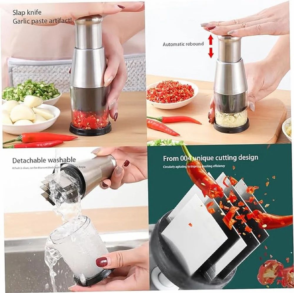Effortless Hand Press Garlic Chopper