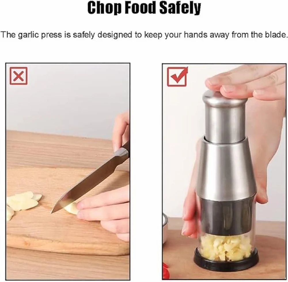 Effortless Hand Press Garlic Chopper