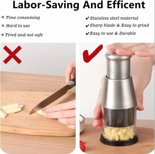 Effortless Hand Press Garlic Chopper