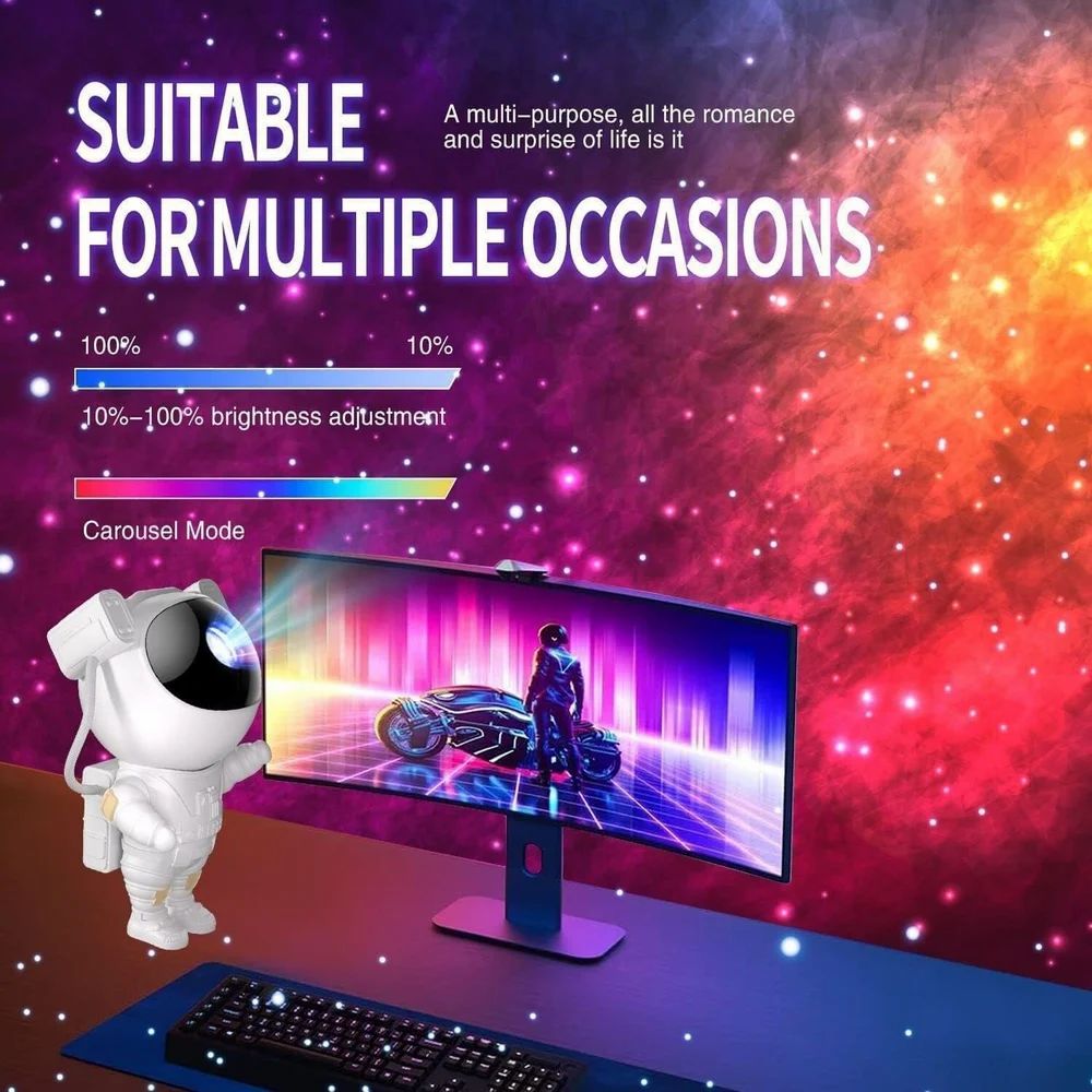 🚀 Astronaut Galaxy Night Projector 🌌
