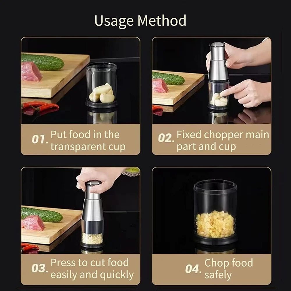 Effortless Hand Press Garlic Chopper